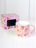 Heart Print Mug Set (set of 4) 350ml (12oz)